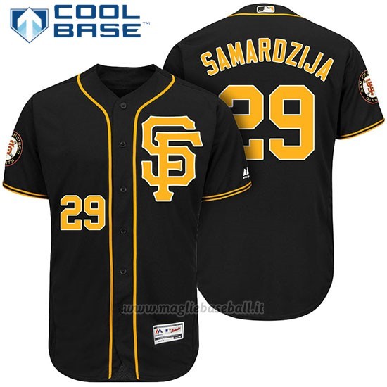 Maglia Baseball Uomo San Francisco Giants Jeff Samardzija Nero Cool Base